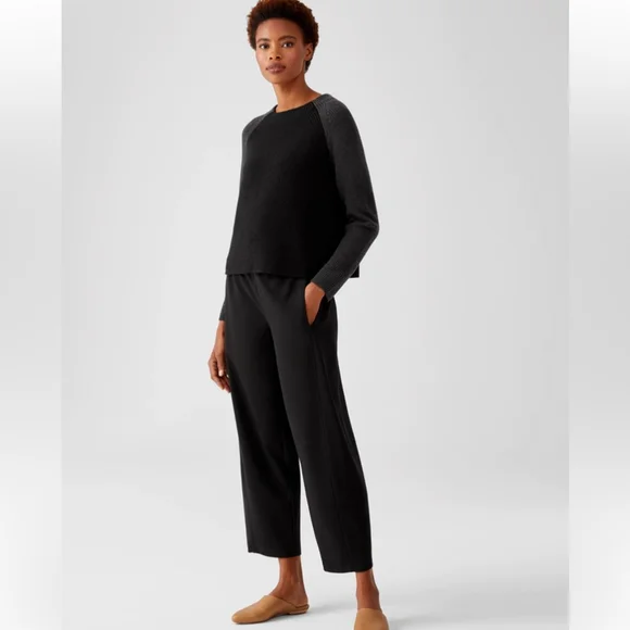 SOLD 💟 Eileen Fisher Merino Rib Box-Top Knit Regenerative Wool Sweater Size XS - Picture 2 of 12